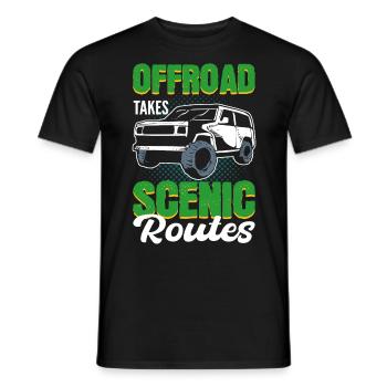 Offroad Takes Scenic Routes Offroading Off-Roading - Men's T-Shirt - black - Front - AI Model Male 178 light (178cm)