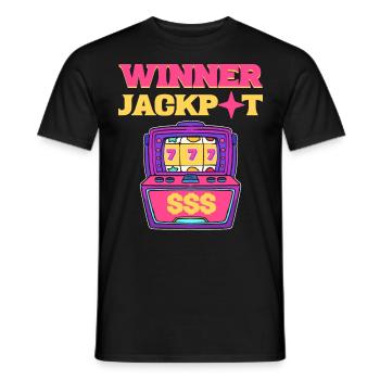 Winner Jackpot Lucky Slot Machine - Men's T-Shirt - black - Front - AI Model Male 178 light (178cm)