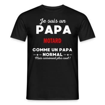 Je suis un Papa MOTARD - T-shirt homme - noir - Devant - AI Model Male 178 light (178cm)
