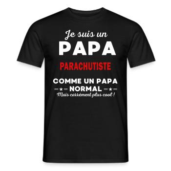 Je suis un Papa PARACHUTISTE - T-shirt homme - noir - Devant - AI Model Male 178 light (178cm)