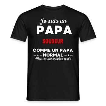 Je suis un Papa SOUDEUR - T-shirt homme - noir - Devant - AI Model Male 178 light (178cm)