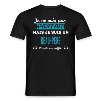 Je ne suis pas parfait BEAU-PÈRE - T-shirt homme - noir - Devant - AI Model Male 178 light (178cm)