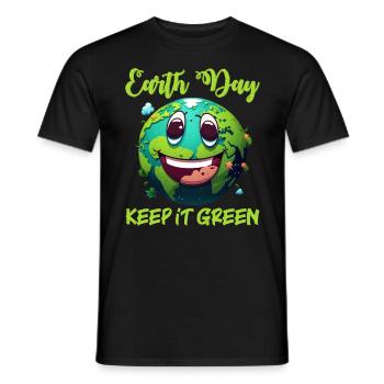 Keep it Green Save the Earth Environmental Love - Men's T-Shirt - black - Front - AI Model Male 178 light (178cm)