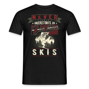 Ne sous-estimez jamais les skieurs vieillards - T-shirt homme - noir - Devant - AI Model Male 178 light (178cm)