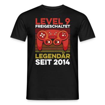Niveau 9 ans 9e anniversaire année 2014 Jeunes joueurs - T-shirt homme - noir - Devant - AI Model Male 178 light (178cm)