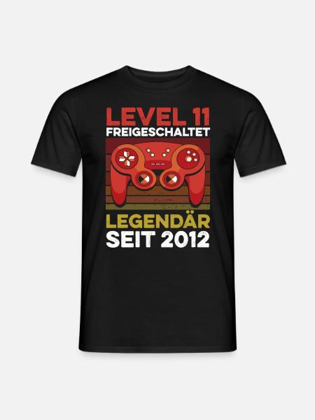 Level 11 years 11th birthday year 2012 Gamer - Men's T-Shirt - black