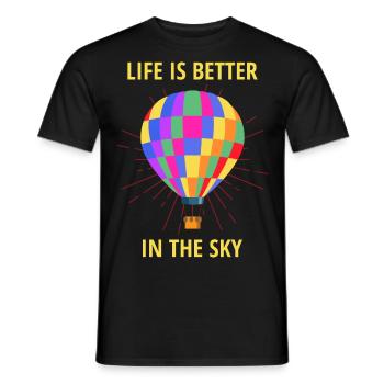 Hot Air Ballooning Hopper Balloon Pilot Balloonist - Men's T-Shirt - black - Front - AI Model Male 178 light (178cm)