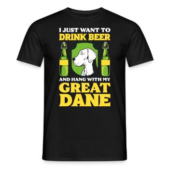 I Just Want To Drink Beer And Hang With My Great - Männer T-Shirt - Schwarz - Vorne - AI Model Male 178 light (178cm)