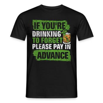 Please Pay In Advance Funny Bartender - Men's T-Shirt - black - Front - AI Model Male 178 light (178cm)
