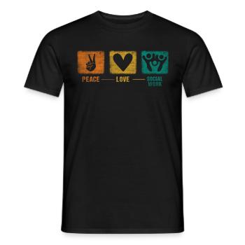 Peace - Love - Socialwork Social Worker - Men's T-Shirt - black - Front - AI Model Male 178 light (178cm)