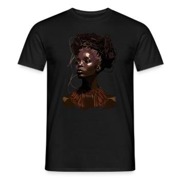 Juneteenth Melanin Queen - Beautiful Afro Woman - Men's T-Shirt - black - Front - AI Model Male 178 light (178cm)