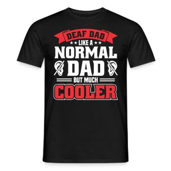 Père sourd Langue des signes Fierté sourde - T-shirt homme - noir - Devant - AI Model Male 178 light (178cm)