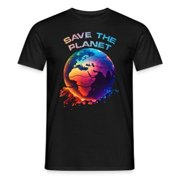 Rettet die Erde Earth Day Planet Umweltschutz - Männer T-Shirt - Schwarz - Vorne - AI Model Male 178 light (178cm)