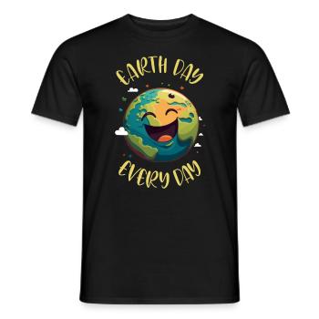 Earth Day April 22 Earth Mission Environmental Protection - Men's T-Shirt - black - Front - AI Model Male 178 light (178cm)