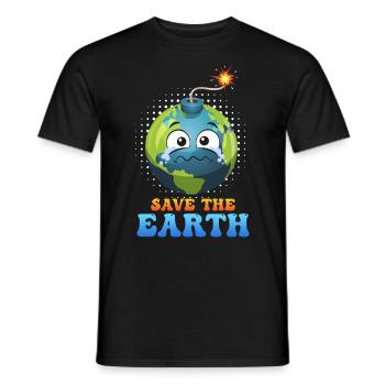 Save the Earth LOVE Mission Earth Environmental Protection - Men's T-Shirt - black - Front - AI Model Male 178 light (178cm)