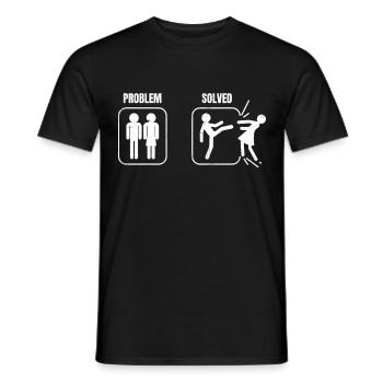 Problem Solved Divorce Men Divorce Party - Men's T-Shirt - black - Front - AI Model Male 178 light (178cm)