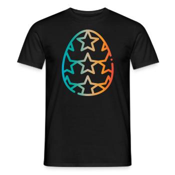 Buntes Osterei Sternen Design - Männer T-Shirt - Schwarz - Vorne - AI Model Male 178 light (178cm)