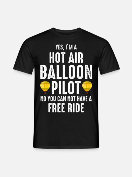 Heißluftballonfahrt Trichter Ballon Pilot Ballonfahrer - Männer T-Shirt - Schwarz