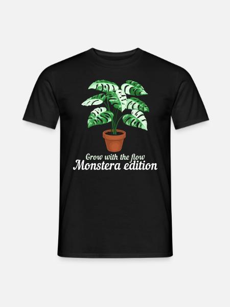 Grow With The Flow Monstera - Men's T-Shirt - black