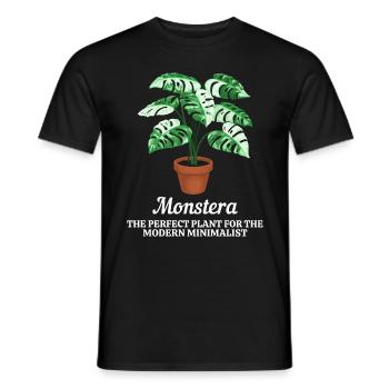 Monstera Modern Minimalist - T-shirt homme - noir - Devant - AI Model Male 178 light (178cm)