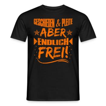 Geschieden und Pleite aber Frei Scheidungsparty - Männer T-Shirt - Schwarz - Vorne - AI Model Male 178 light (178cm)