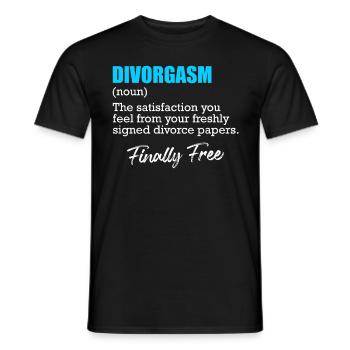 La partie divorce divorce enfin divorcée - T-shirt homme - noir - Devant - AI Model Male 178 light (178cm)