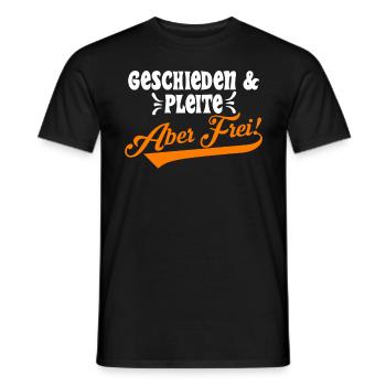 Geschieden & Pleite aber Frei! Scheidungsparty - Männer T-Shirt - Schwarz - Vorne - AI Model Male 178 light (178cm)