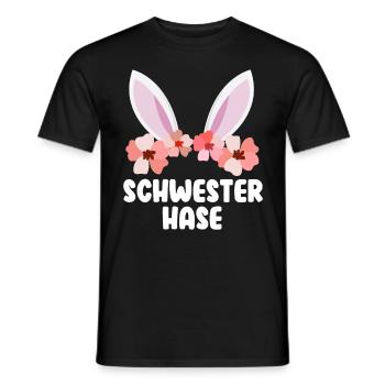 Frohe Ostern Schwester Hase Osterhasen Schwestern - Männer T-Shirt - Schwarz - Vorne - AI Model Male 178 light (178cm)