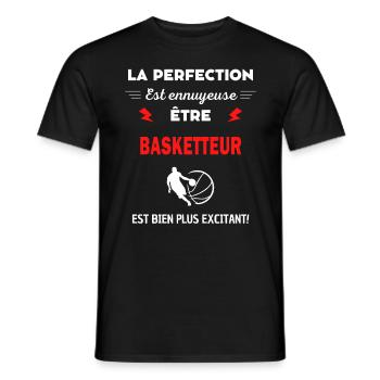 La perfection est ennuyeuse excitant! Basketteur - T-shirt homme - noir - Devant - AI Model Male 178 light (178cm)