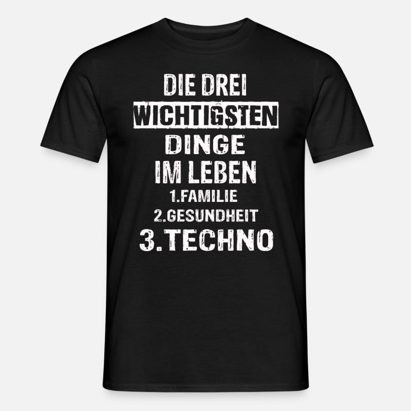 Techno - Männer T-Shirt - Schwarz
