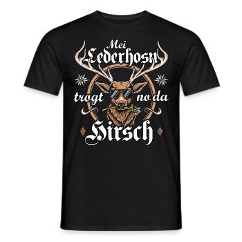Trachtenshirt Herren Trachten T-Shirt Lederhose - Männer T-Shirt - Schwarz - Vorne - AI Model Male 178 light (178cm)