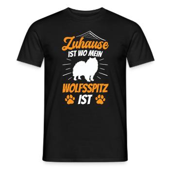 Wolfsspitz ist mein Zuhause Deutscher Keeshond - Männer T-Shirt - Schwarz - Vorne - AI Model Male 178 light (178cm)