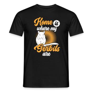 Gerbil is my home Rodent Gerbil - Men's T-Shirt - black - Front - AI Model Male 178 light (178cm)