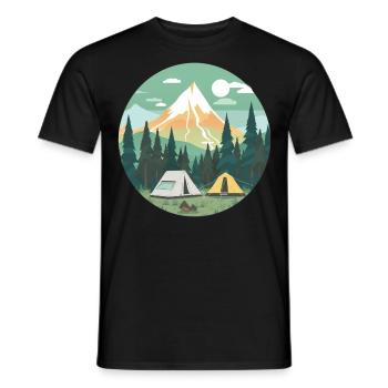 Fun camper and hiker lover - Men's T-Shirt - black - Front - AI Model Male 178 light (178cm)