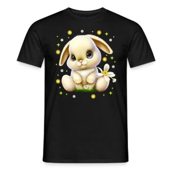 Süße Osterhasen Hasengesicht Cute Bunny - Männer T-Shirt - Schwarz - Vorne - AI Model Male 178 light (178cm)