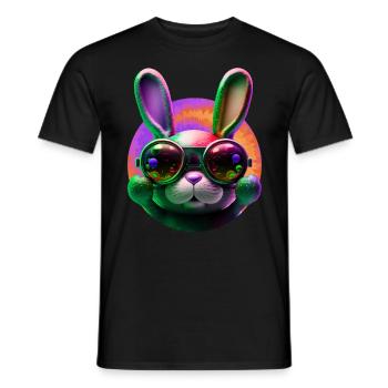 Easter Bunny Face Easter Bunny Rabbit Easter - Men's T-Shirt - black - Front - AI Model Male 178 light (178cm)
