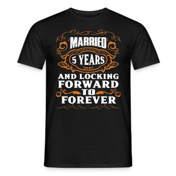 Wooden wedding 5th wedding anniversary - Men's T-Shirt - black - Front - AI Model Male 178 light (178cm)
