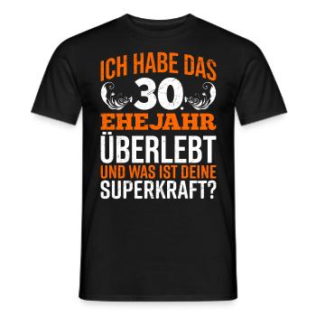 30 Ehejahre überlebt 30. Hochzeitstag - Männer T-Shirt - Schwarz - Vorne - AI Model Male 178 light (178cm)