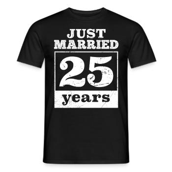 Juste marié 25 ans Noces d’argent - T-shirt homme - noir - Devant - AI Model Male 178 light (178cm)