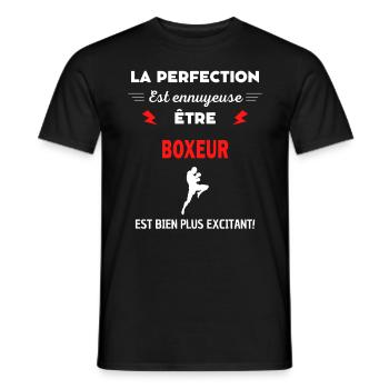 La perfection est ennuyeuse excitant! boxeur - T-shirt homme - noir - Devant - AI Model Male 178 light (178cm)
