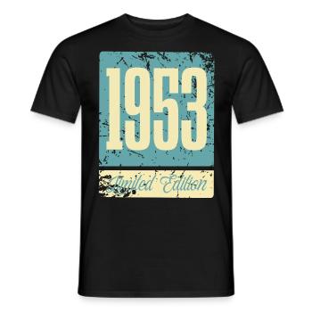 1953 Born Birthday Year of birth - Men's T-Shirt - black - Front - AI Model Male 178 light (178cm)