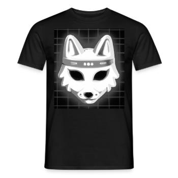 Kitsun Vaporwave Japanese Kami Vaporwave Kitsune - Men's T-Shirt - black - Front - AI Model Male 178 light (178cm)