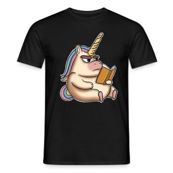 Licorne Reading Livres - T-shirt homme - noir - Devant - AI Model Male 178 light (178cm)