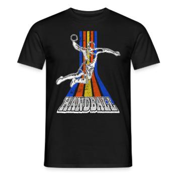 Handball Handball Player Handball Player Vintage Retro - T-shirt homme - noir - Devant - AI Model Male 178 light (178cm)