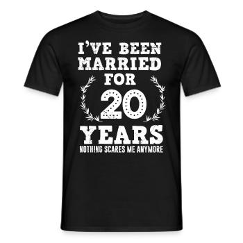 20 years married 20th wedding anniversary - Men's T-Shirt - black - Front - AI Model Male 178 light (178cm)