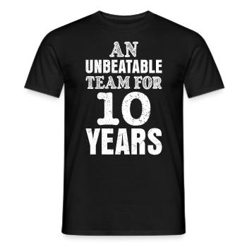 Ein Team seit 10 Jahren Rosenhochzeit - Männer T-Shirt - Schwarz - Vorne - AI Model Male 178 light (178cm)
