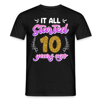 Just married 10 Jahre Rosenhochzeit - Männer T-Shirt - Schwarz - Vorne - AI Model Male 178 light (178cm)