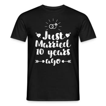 Just married 10 years 10th wedding anniversary - Men's T-Shirt - black - Front - AI Model Male 178 light (178cm)
