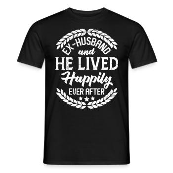 Ex-husband divorced man happy gentlemen - Men's T-Shirt - black - Front - AI Model Male 178 light (178cm)
