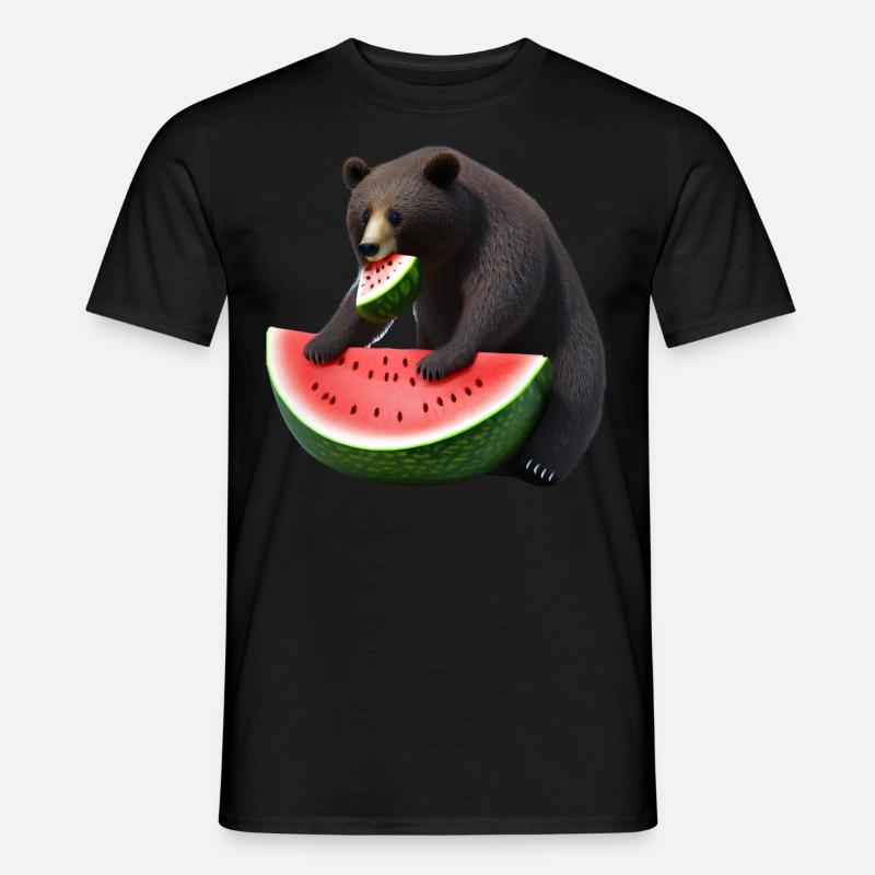 Bear with watermelon - Men’s T-shirt - black